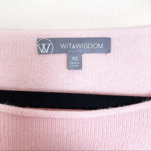 New Wit & Wisdom Cable Knit Star Sweater in Whisper Pink - Picture 5 of 11
